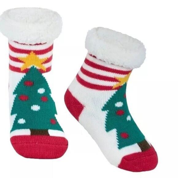 Sumona Sherpa Lined Cabin Socks Knit None Skid Winter Cozy Slipper Set of 3 - Picture 5 of 9